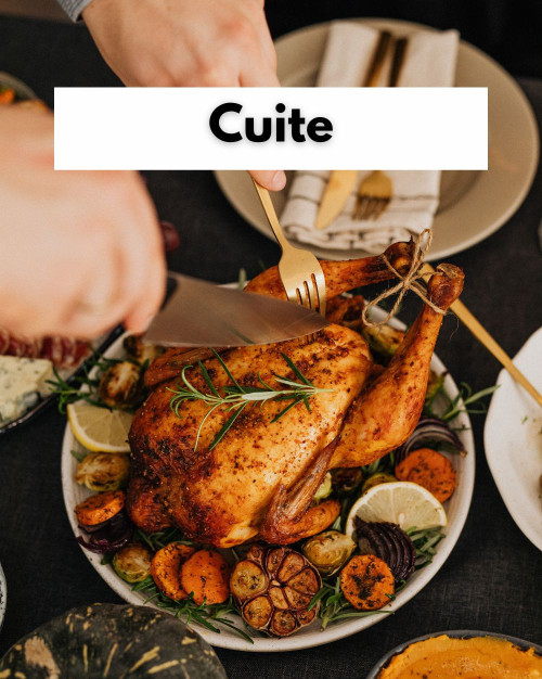 Dinde fermière Label Rouge de Challans noire effilée - Cuite