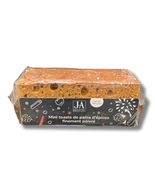 Mini toasts de pain d'épices finement poivré